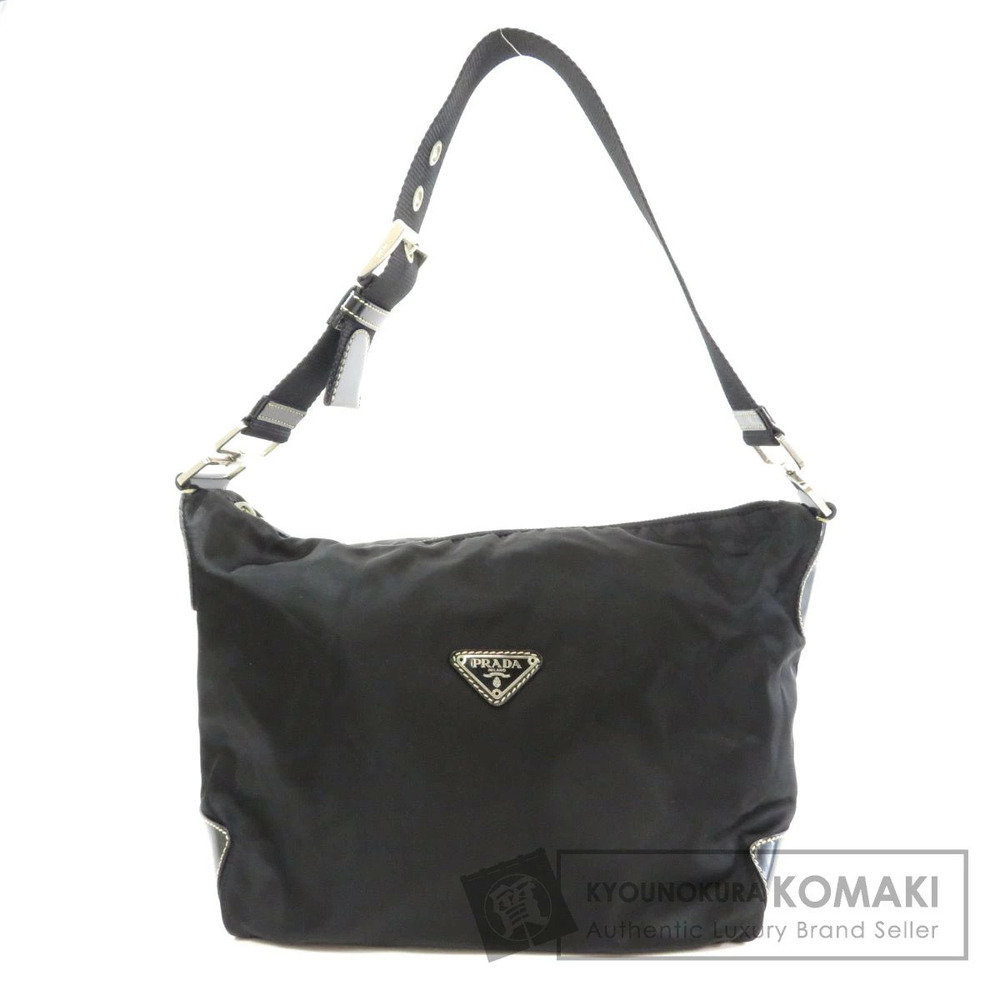Prada logo plate Black Shoulder Crossbody bag